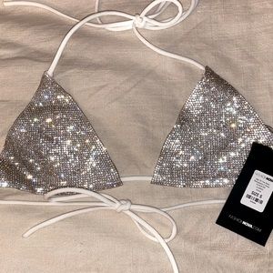 FashionNova Rhinestone Bikini Top